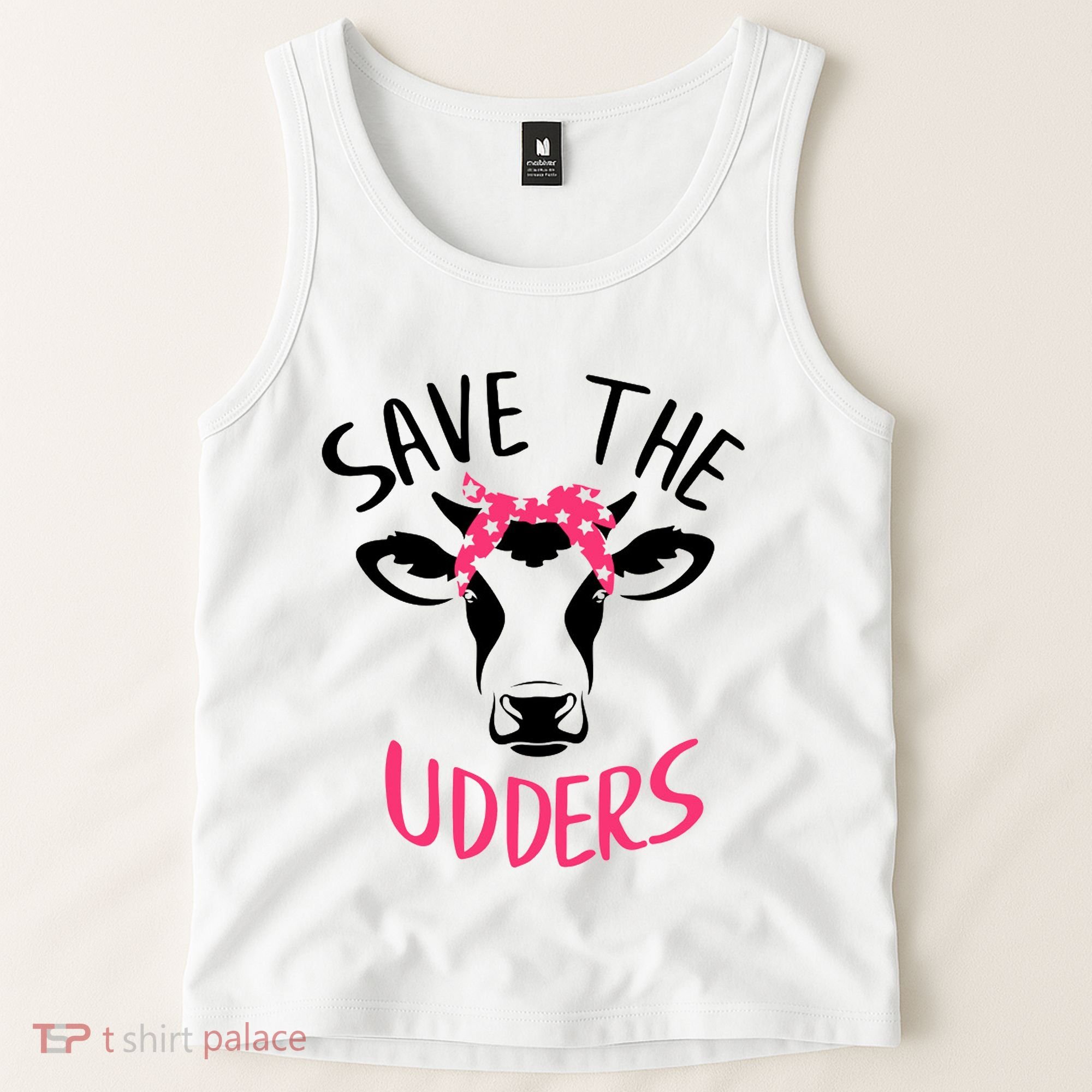 Save The Udders Breast Cancer Awareness Cow Tank Top