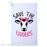 Save The Udders Breast Cancer Awareness Cow Golf Towel thumb 0