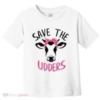 Save The Udders Breast Cancer Awareness Cow Toddler T-Shirt thumb 0