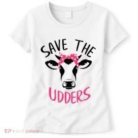 Save The Udders Breast Cancer Awareness Cow Women's T-Shirt thumb 0