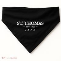 St Thomas Usvi Throwback Text Vacation Souvenir USA-Made Doggie Bandana thumb 0