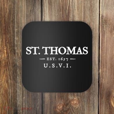 St Thomas Usvi Throwback Text Vacation Souvenir Coaster