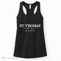 St Thomas Usvi Throwback Text Vacation Souvenir Women's Tank Top thumb 0