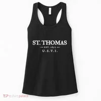 St Thomas Usvi Throwback Text Vacation Souvenir Women's Tank Top thumb 0