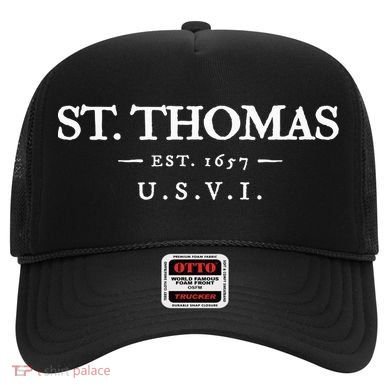 St Thomas Usvi Throwback Text Vacation Souvenir Hat