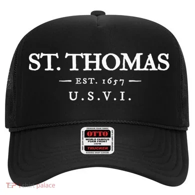 St Thomas Usvi Throwback Text Vacation Souvenir Hat