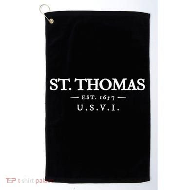 St Thomas Usvi Throwback Text Vacation Souvenir Golf Towel