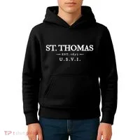 St Thomas Usvi Throwback Text Vacation Souvenir Kids Hoodie thumb 4