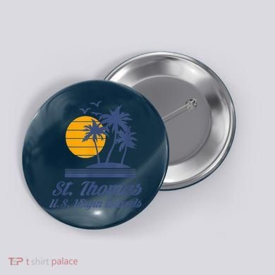 St. Thomas US Virgin Islands Shirt Caribbean Beach Souvenir Button