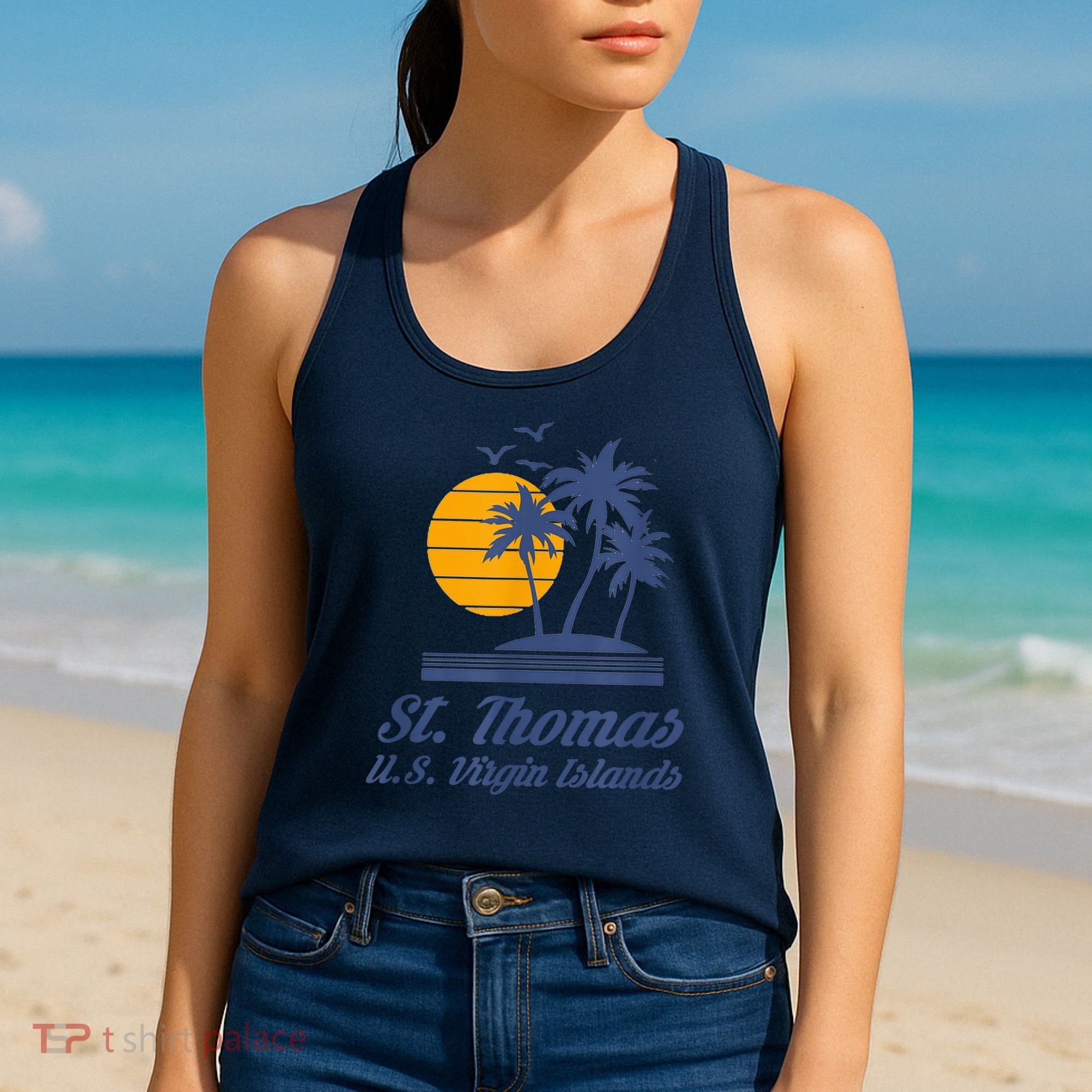 St. Thomas US Virgin Islands Shirt Caribbean Beach Souvenir Women's Tank Top