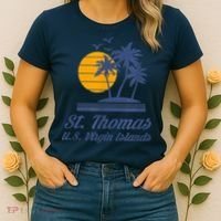 St. Thomas US Virgin Islands Shirt Caribbean Beach Souvenir Women's T-Shirt thumb 2