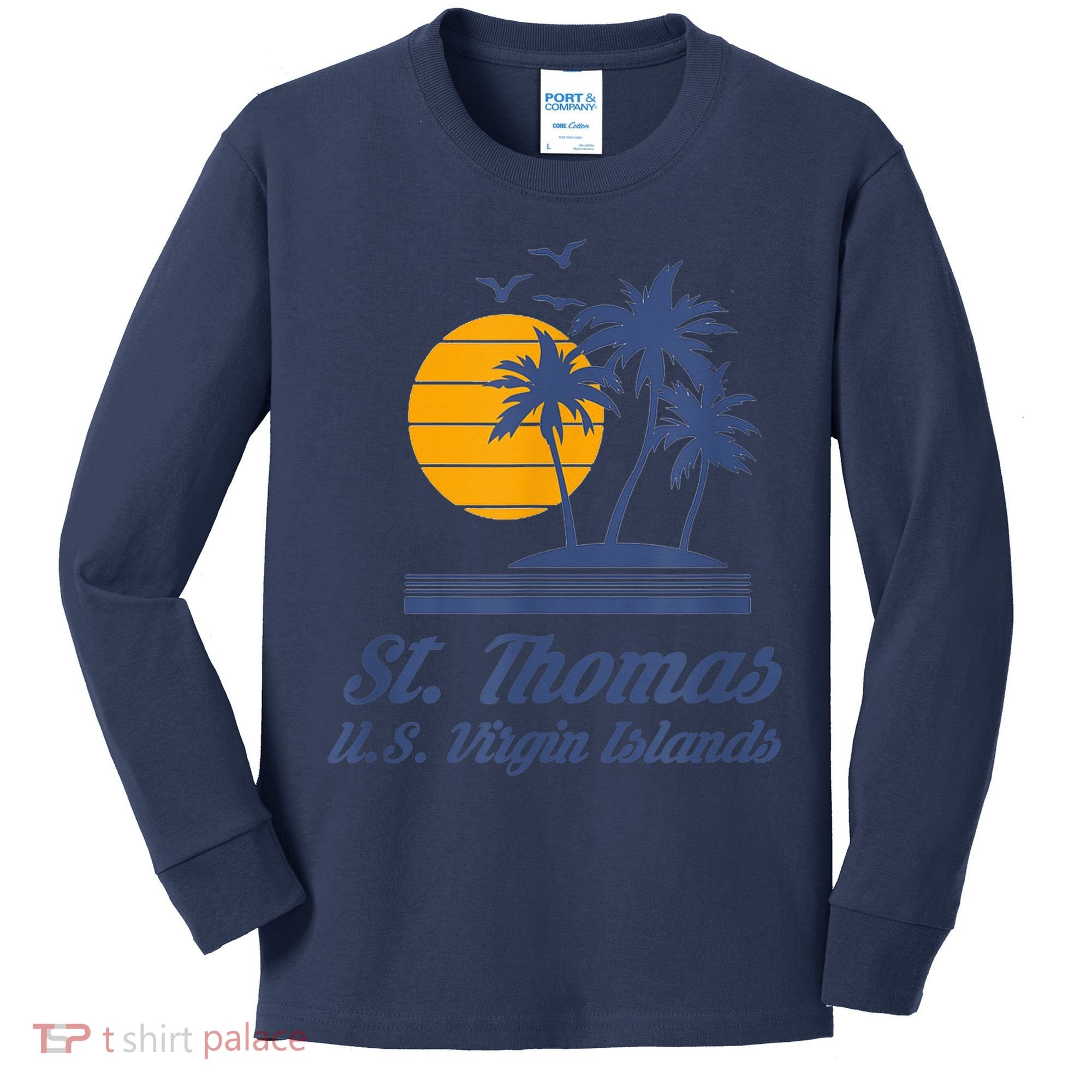 St. Thomas US Virgin Islands Shirt Caribbean Beach Souvenir Kids Long Sleeve Shirt