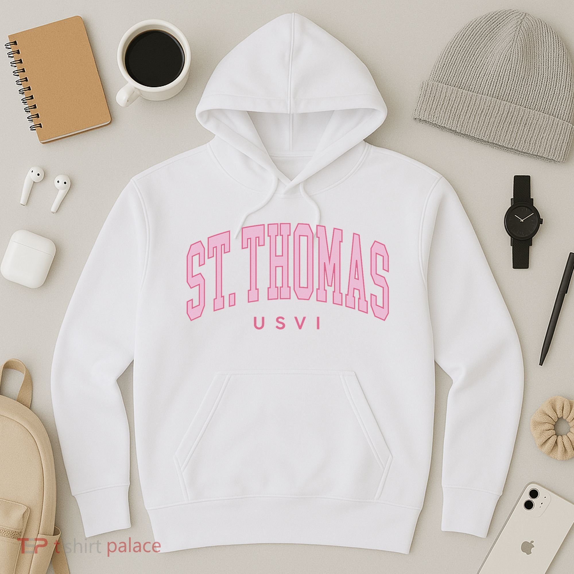 St Thomas Usvi Preppy Retro Throwback Hoodie