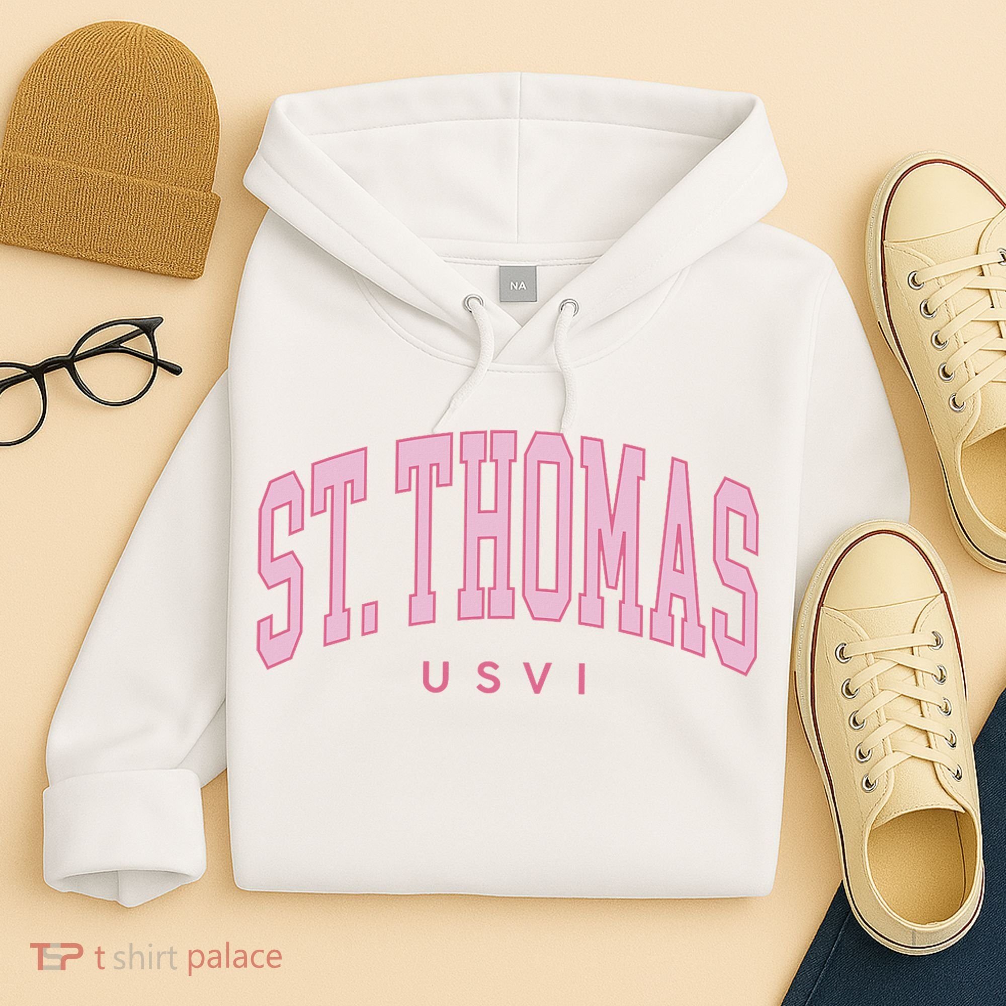 St Thomas Usvi Preppy Retro Throwback Hoodie