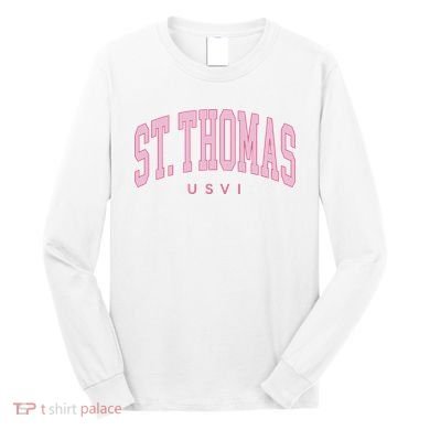 St Thomas Usvi Preppy Retro Throwback Long Sleeve Shirt