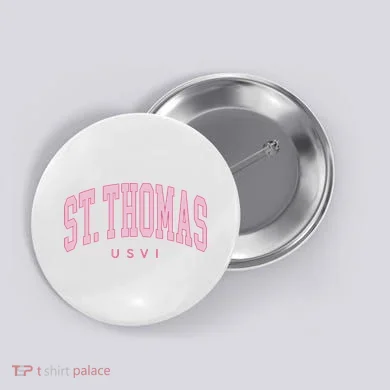 St Thomas Usvi Preppy Retro Throwback Button