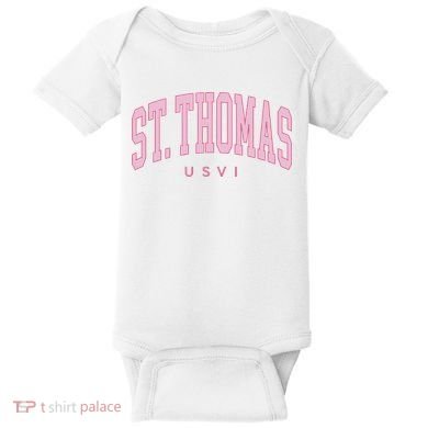 St Thomas Usvi Preppy Retro Throwback Baby Bodysuit