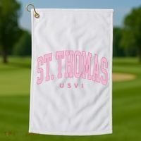 St Thomas Usvi Preppy Retro Throwback Golf Towel thumb 1