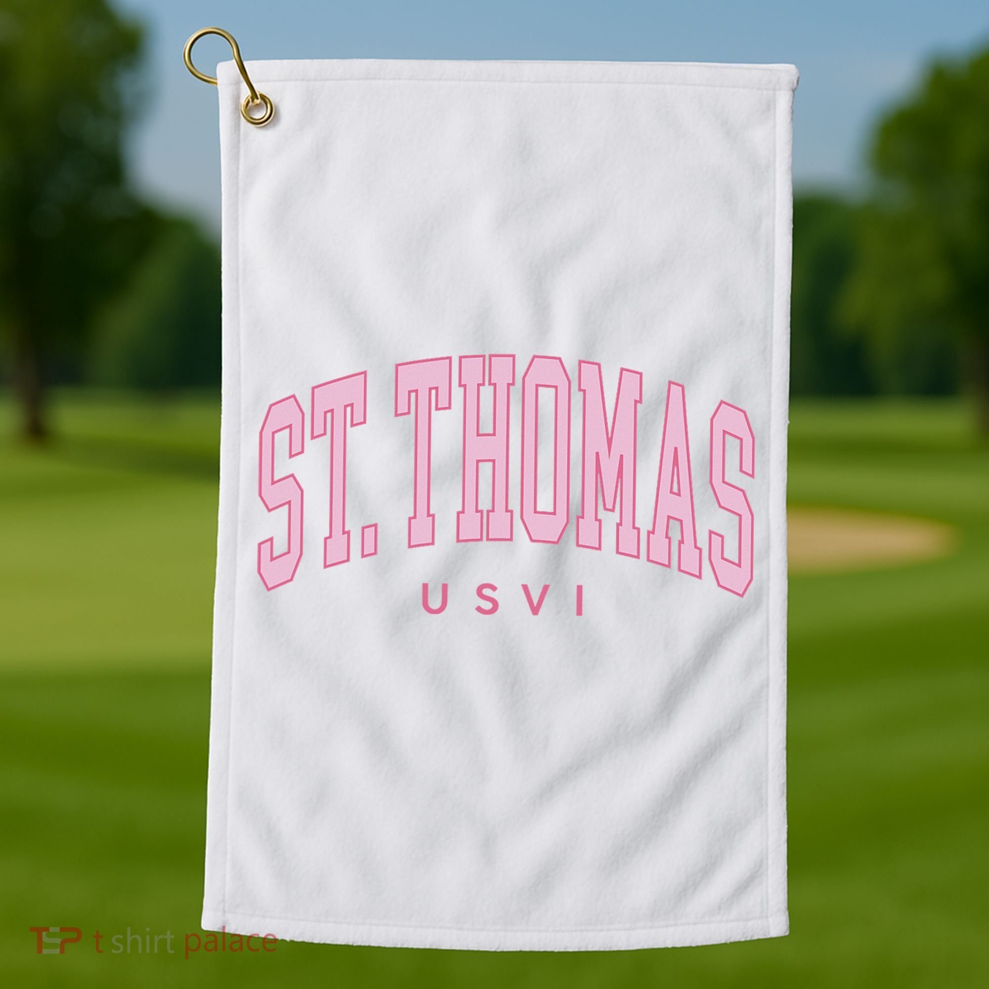 St Thomas Usvi Preppy Retro Throwback Golf Towel