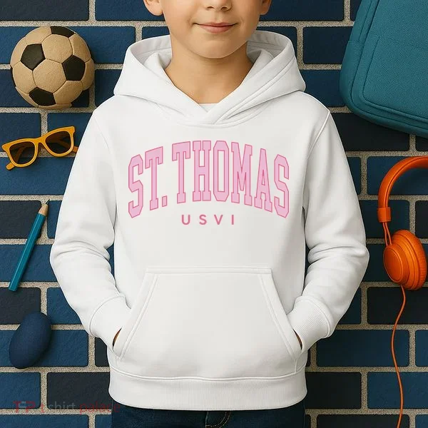 St Thomas Usvi Preppy Retro Throwback Kids Hoodie