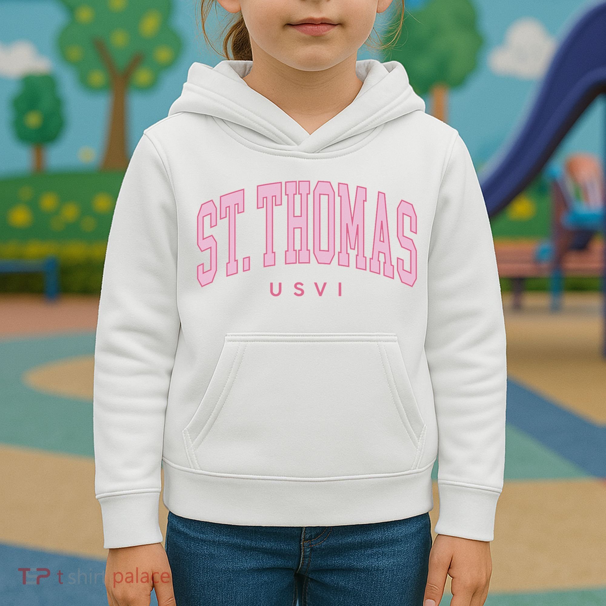 St Thomas Usvi Preppy Retro Throwback Kids Hoodie