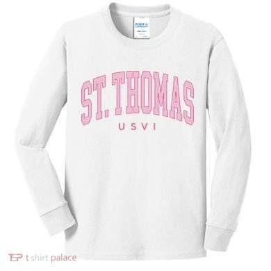 St Thomas Usvi Preppy Retro Throwback Kids Long Sleeve Shirt