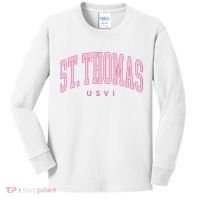 St Thomas Usvi Preppy Retro Throwback Kids Long Sleeve Shirt thumb 0