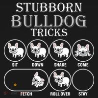 Stubborn Bulldog Tricks Baby Bodysuit thumb 2