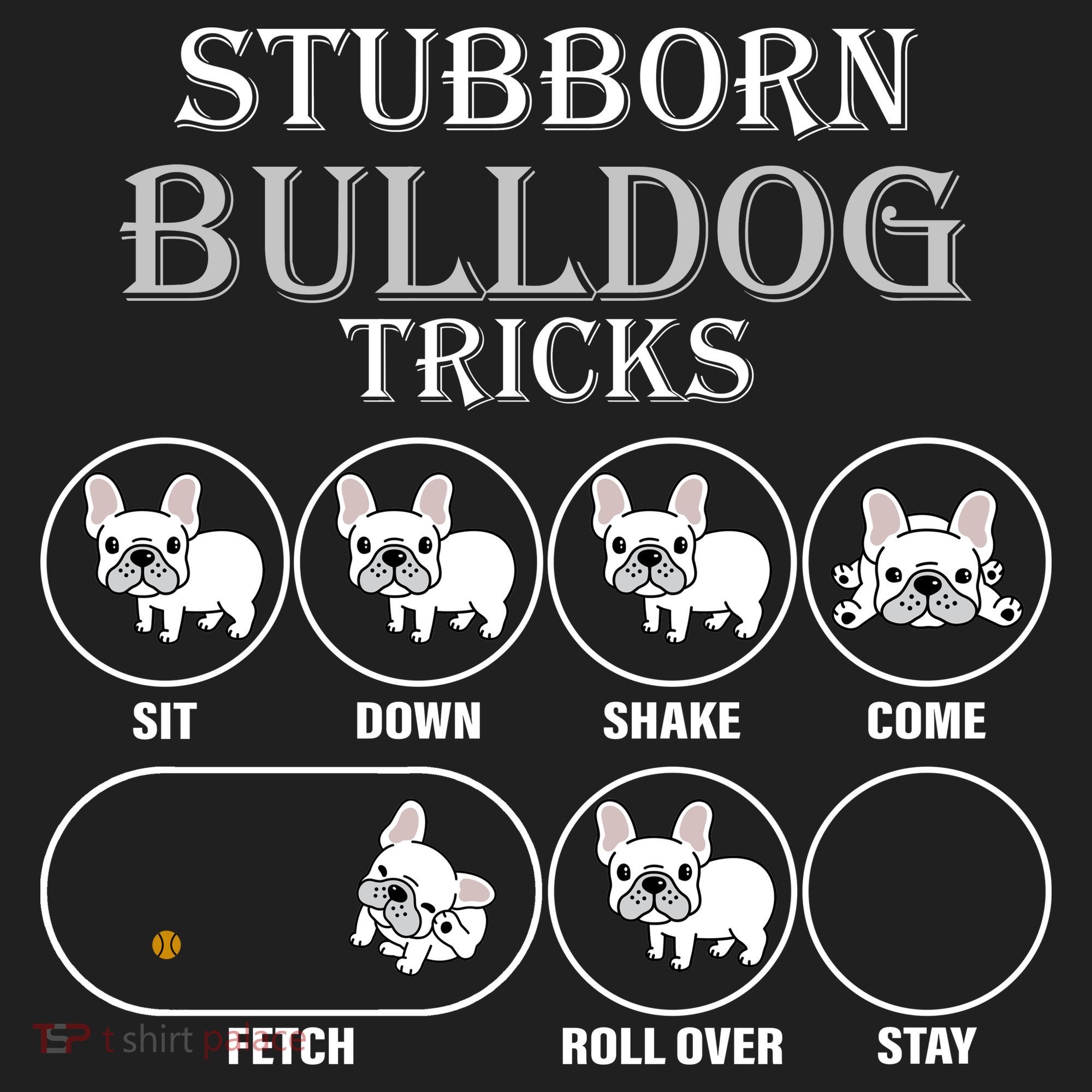 Stubborn Bulldog Tricks Golf Towel