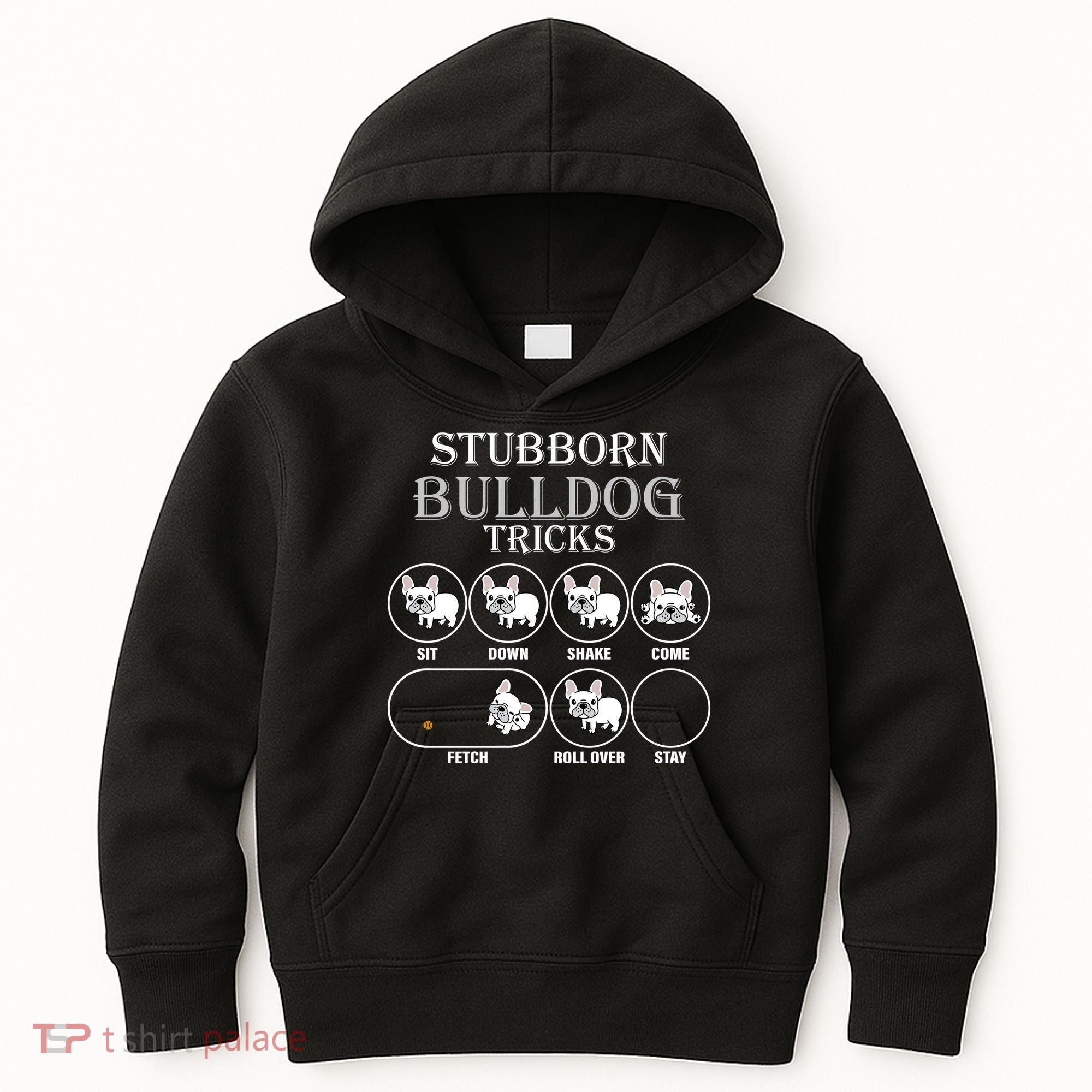 Stubborn Bulldog Tricks Kids Hoodie