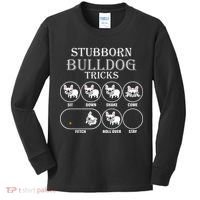 Stubborn Bulldog Tricks Kids Long Sleeve Shirt thumb 0