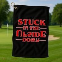 Stuck In The Upside Down Golf Towel thumb 1