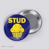 Stud Muffin Funny Retro Button thumb 0