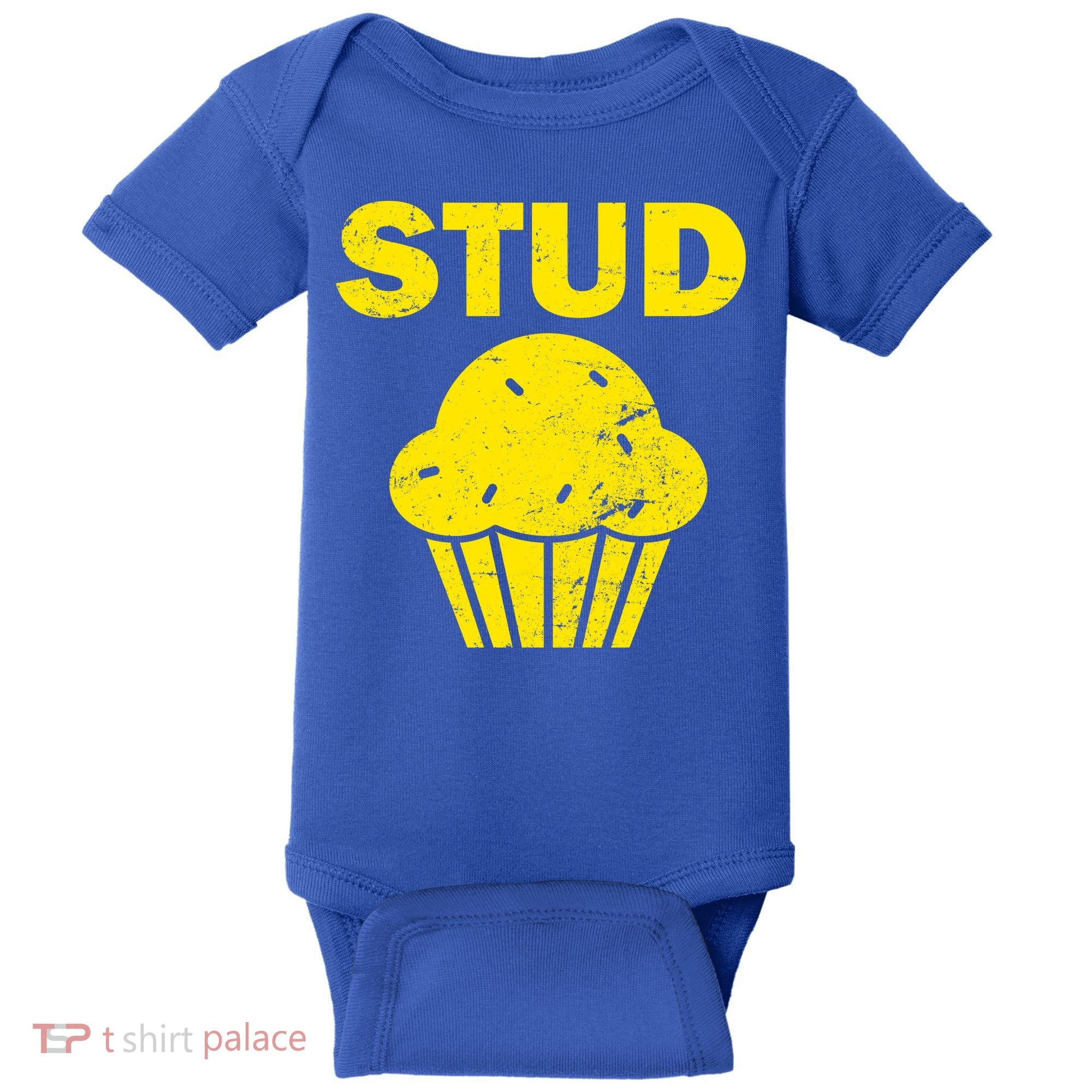 Stud Muffin Funny Retro Baby Bodysuit