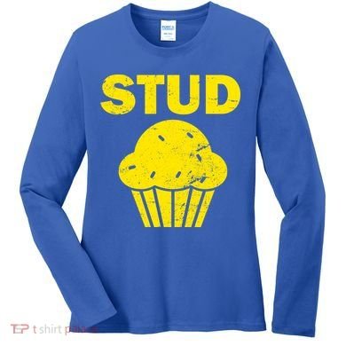Stud Muffin Funny Retro Women's Long Sleeve Shirt
