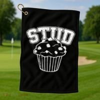 Stud Muffin Retro Golf Towel thumb 1