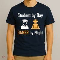 Student By Day Gamer By Night T-Shirt thumb 3