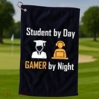 Student By Day Gamer By Night Golf Towel thumb 1