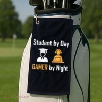 Student By Day Gamer By Night Golf Towel thumb 2