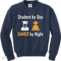 Student By Day Gamer By Night Kids Sweatshirt thumb 0
