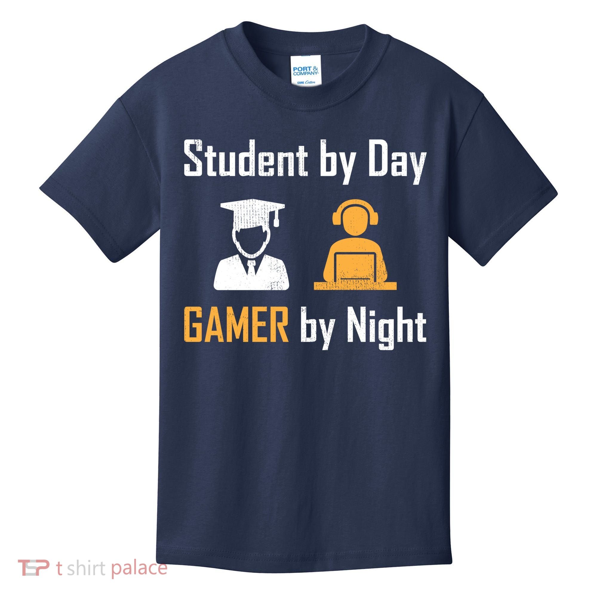 Student By Day Gamer By Night Kids T-Shirt