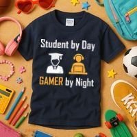Student By Day Gamer By Night Kids T-Shirt thumb 3