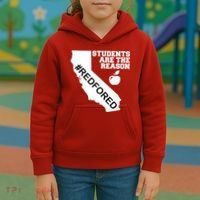 Students Are The Reason Red For Ed California Teacher Kids Hoodie thumb 3