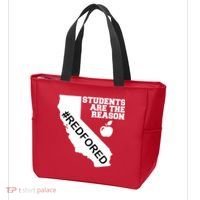 Students Are The Reason Red For Ed California Teacher Tote Bag thumb 3