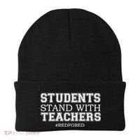 Students Stand With Teachers #RedForEd Beanie thumb 0