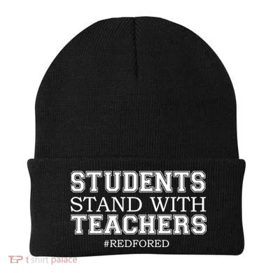 Students Stand With Teachers #RedForEd Beanie