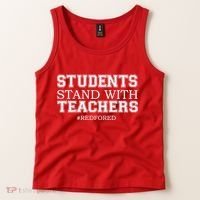 Students Stand With Teachers #RedForEd Tank Top thumb 2