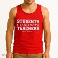 Students Stand With Teachers #RedForEd Tank Top thumb 3