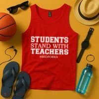 Students Stand With Teachers #RedForEd Tank Top thumb 4