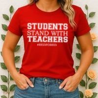 Students Stand With Teachers #RedForEd Women's T-Shirt thumb 2